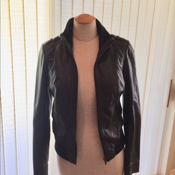 Zara black leather jacket - Picture 1 of 8
